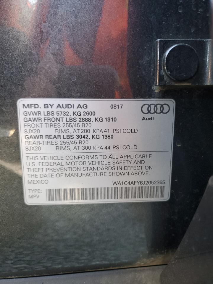 2018 Audi Sq5 Prestige VIN: WA1C4AFY6J2052365 Lot: 64132355