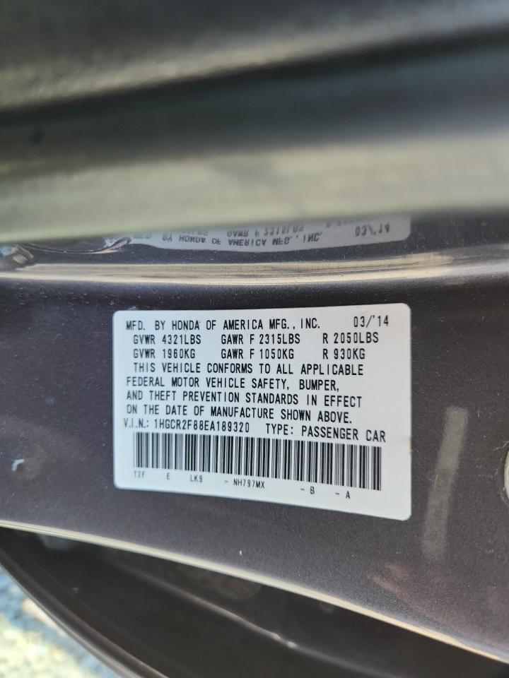 2014 Honda Accord Exl VIN: 1HGCR2F88EA189320 Lot: 65334335