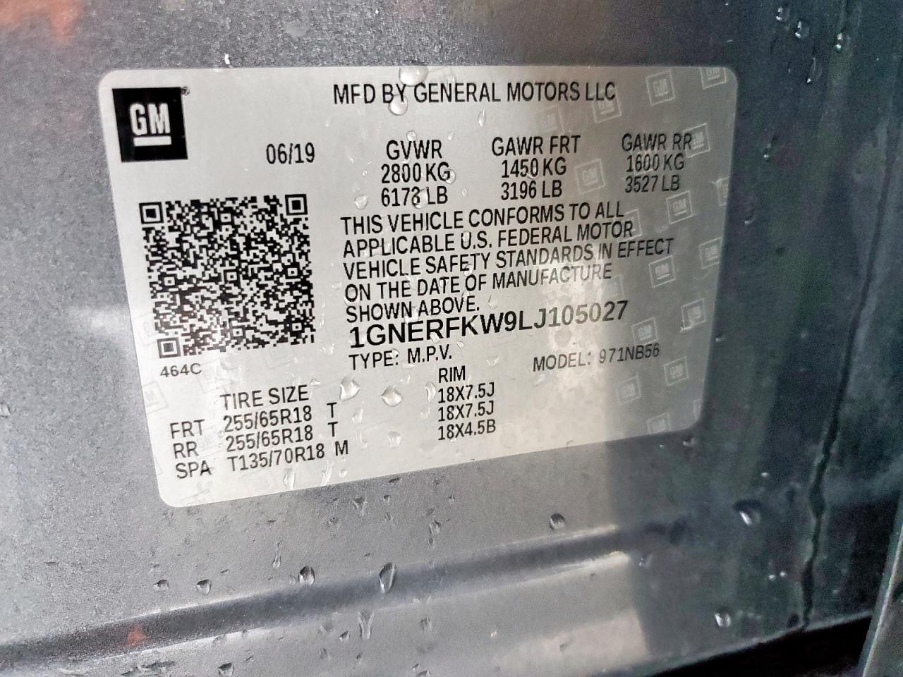 2020 Chevrolet Traverse Ls VIN: 1GNERFKW9LJ105027 Lot: 64352305