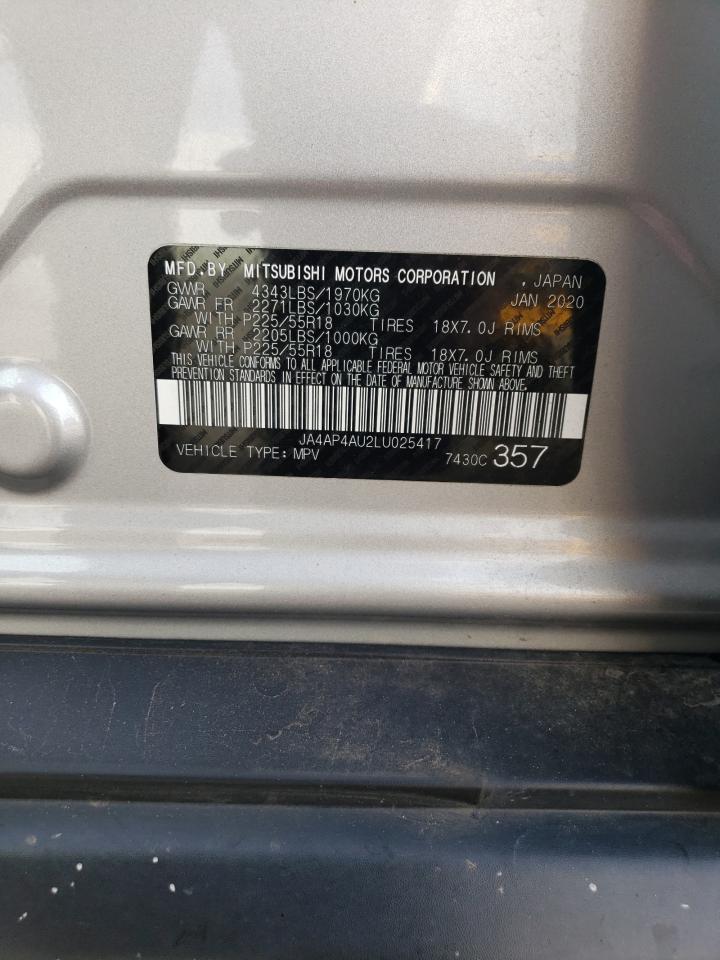 2020 Mitsubishi Outlander Sport Se VIN: JA4AP4AU2LU025417 Lot: 64665565