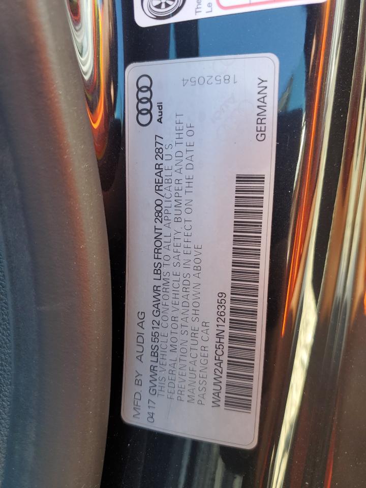 wauw2afc5hn126359 WAUW2AFC5HN126359 2017 Audi A7 Premium Plus