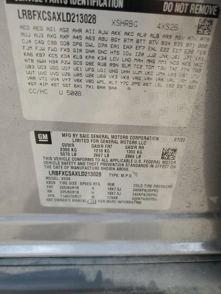 2020 Buick Envision Essence VIN: LRBFXCSAXLD213028 Lot: 63106245