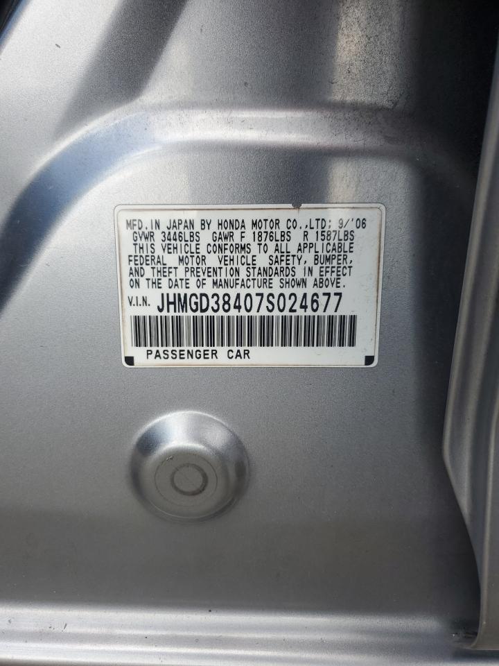 2007 Honda Fit VIN: JHMGD38407S024677 Lot: 65331265