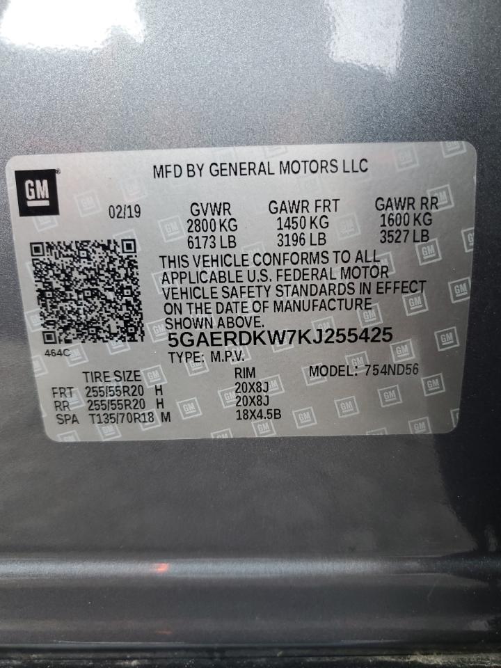 2019 Buick Enclave Avenir VIN: 5GAERDKW7KJ255425 Lot: 63137245