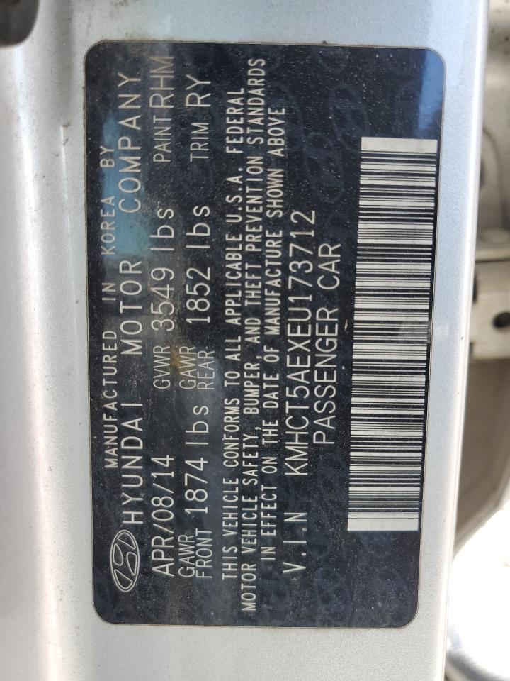 2014 Hyundai Accent Gls VIN: KMHCT5AEXEU173712 Lot: 64685925