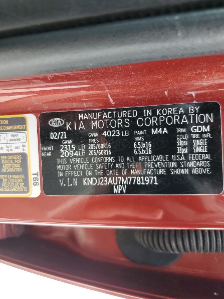 2021 Kia Soul Lx VIN: KNDJ23AU7M7781971 Lot: 65016475