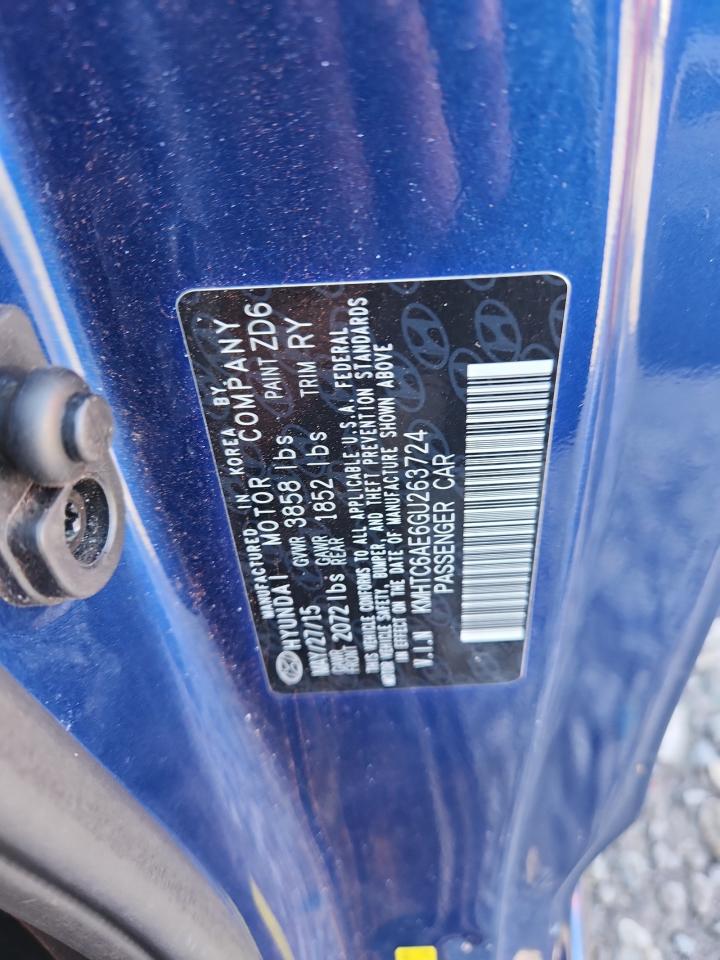 2016 Hyundai Veloster Turbo VIN: KMHTC6AE6GU263724 Lot: 65555115