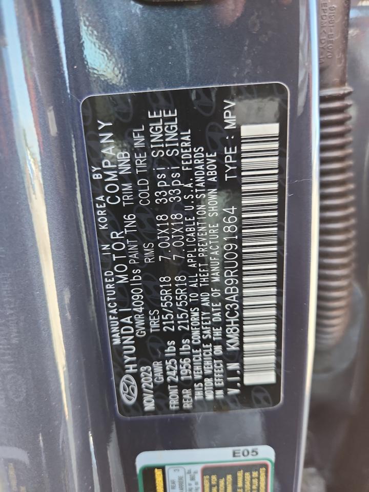 2024 Hyundai Kona Sel VIN: KM8HC3AB9RU091864 Lot: 64589625