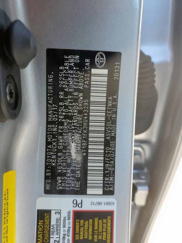 2017 Toyota Camry Le VIN: 4T1BF1FK3HU443295 Lot: 64320525