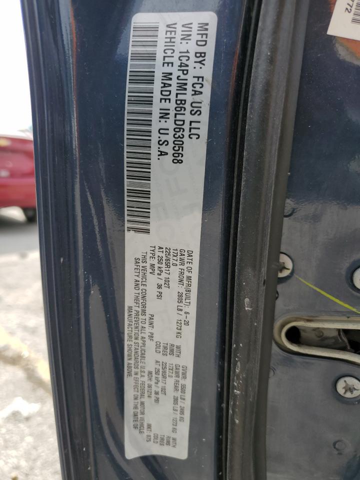 2020 Jeep Cherokee Latitude Plus VIN: 1C4PJMLB6LD630568 Lot: 64865835