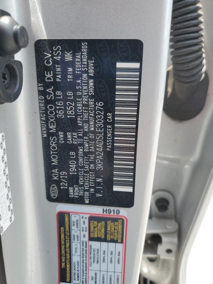 2020 Kia Rio Lx VIN: 3KPA24AD5LE303276 Lot: 65455955