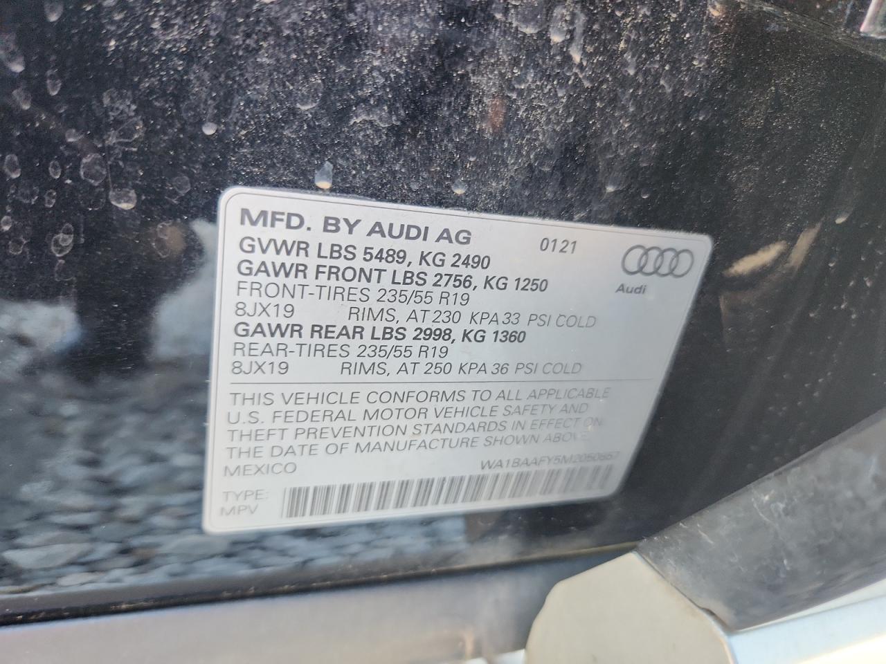 2021 Audi Q5 Premium Plus VIN: WA1BAAFY5M2050857 Lot: 64865765