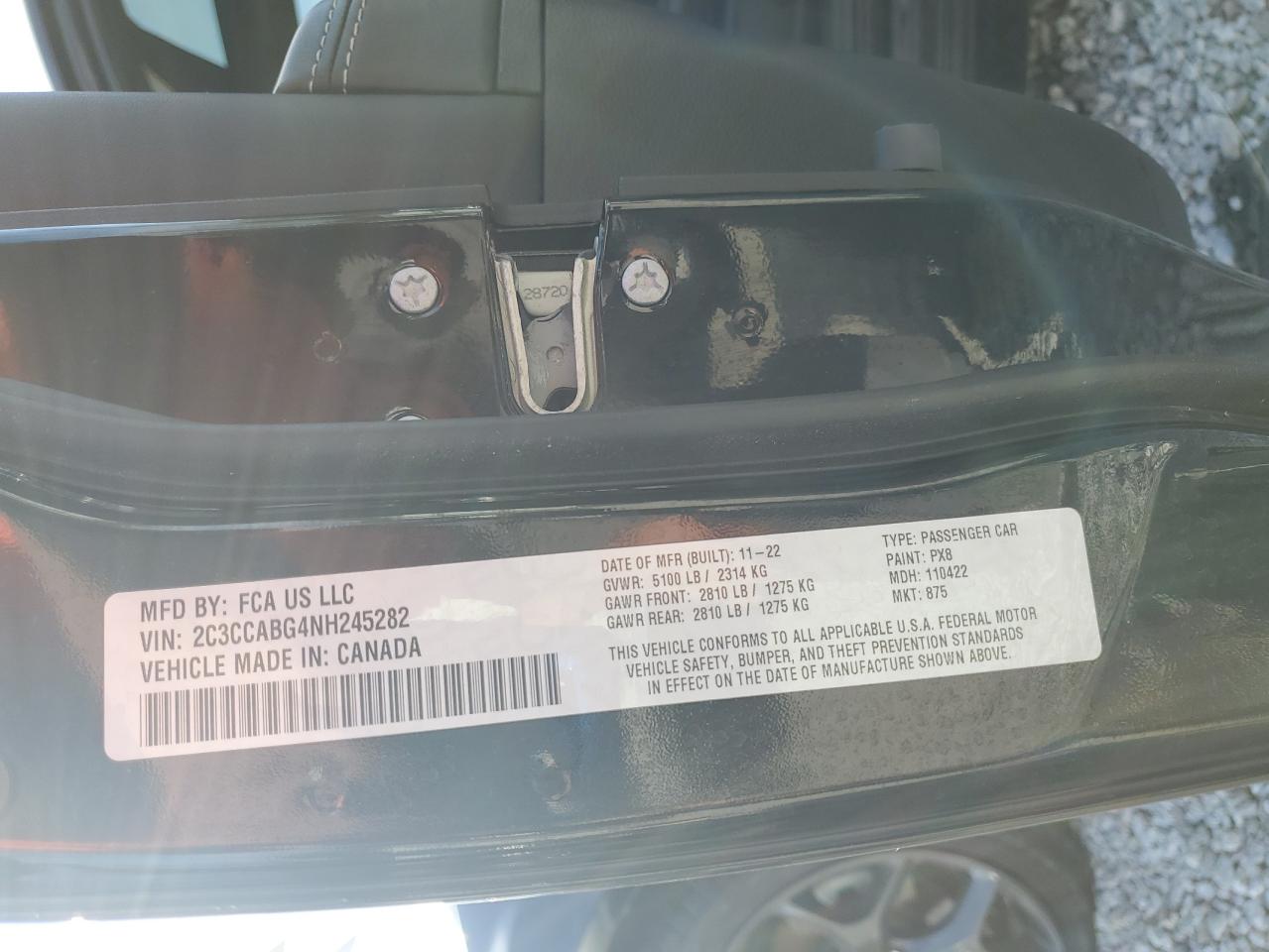 2022 Chrysler 300 S VIN: 2C3CCABG4NH245282 Lot: 65008775