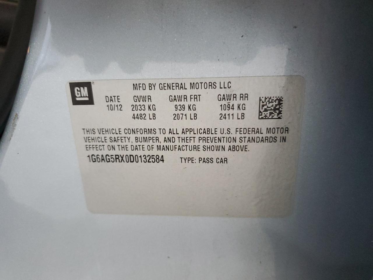 2013 Cadillac Ats VIN: 1G6AG5RX0D0132584 Lot: 66840975