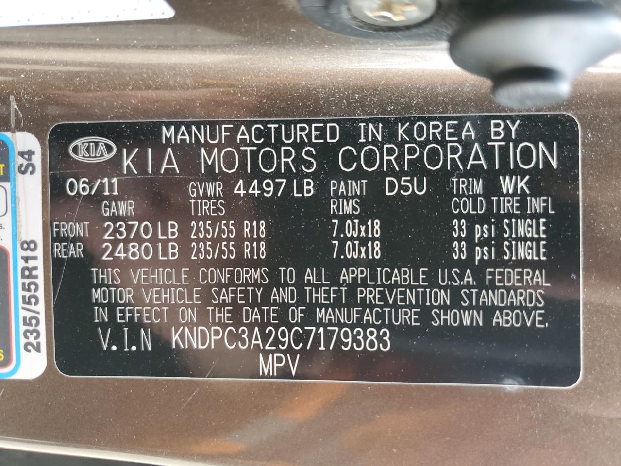 2012 Kia Sportage Ex VIN: KNDPC3A29C7179383 Lot: 63592295
