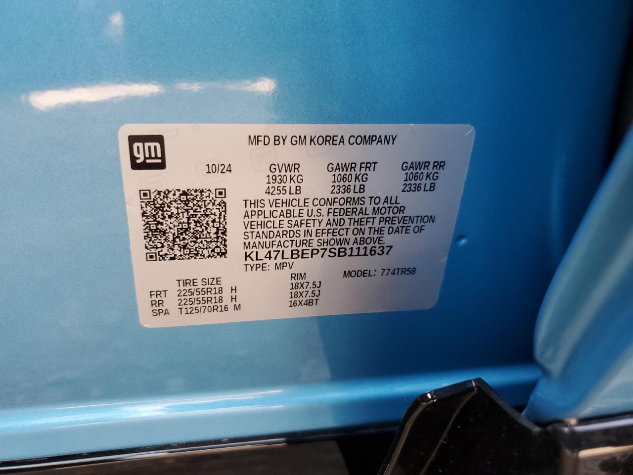 2025 Buick Envista Sport Touring VIN: KL47LBEP7SB111637 Lot: 64355955
