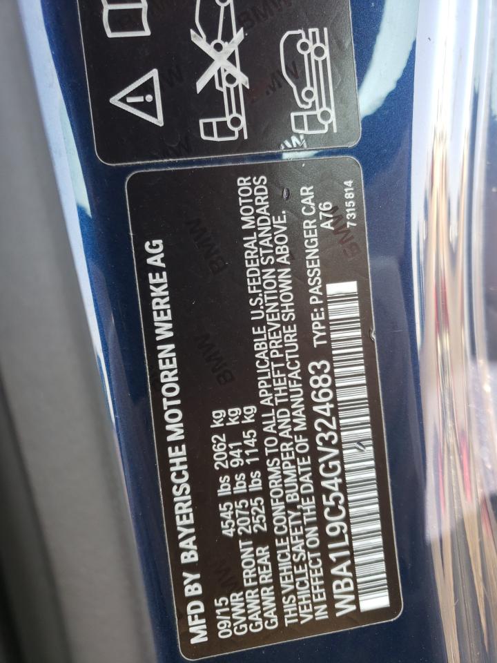 2016 BMW 228 Xi Sulev VIN: WBA1L9C54GV324683 Lot: 64642695