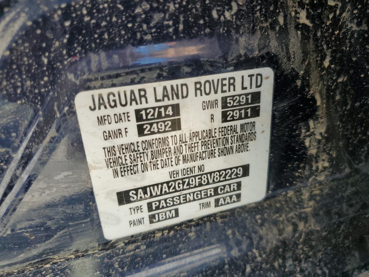 sajwa2gz9f8v82229 SAJWA2GZ9F8V82229 2015 Jaguar Xjl Portfolio