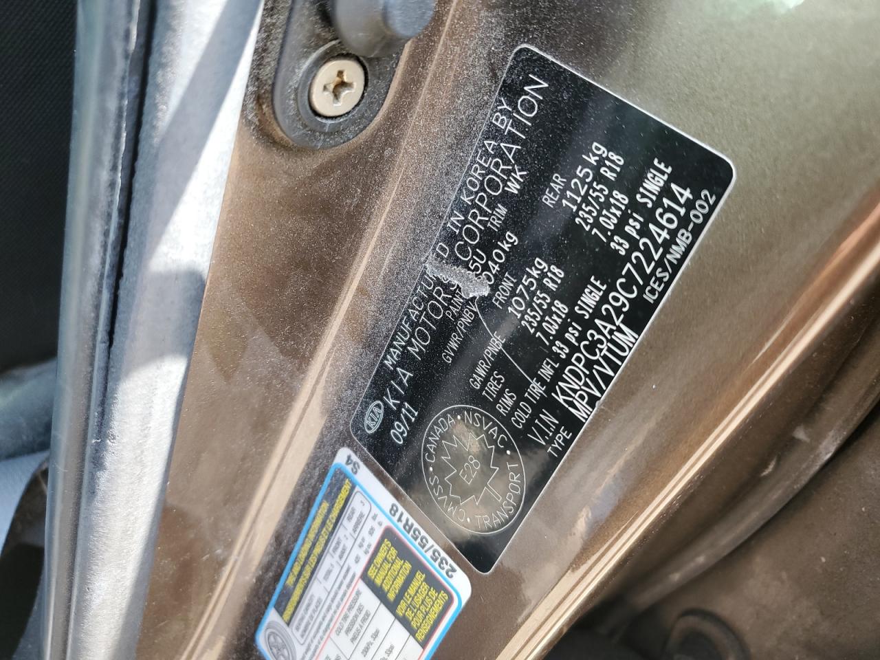 kndpc3a29c7224614 KNDPC3A29C7224614 2012 Kia Sportage Ex