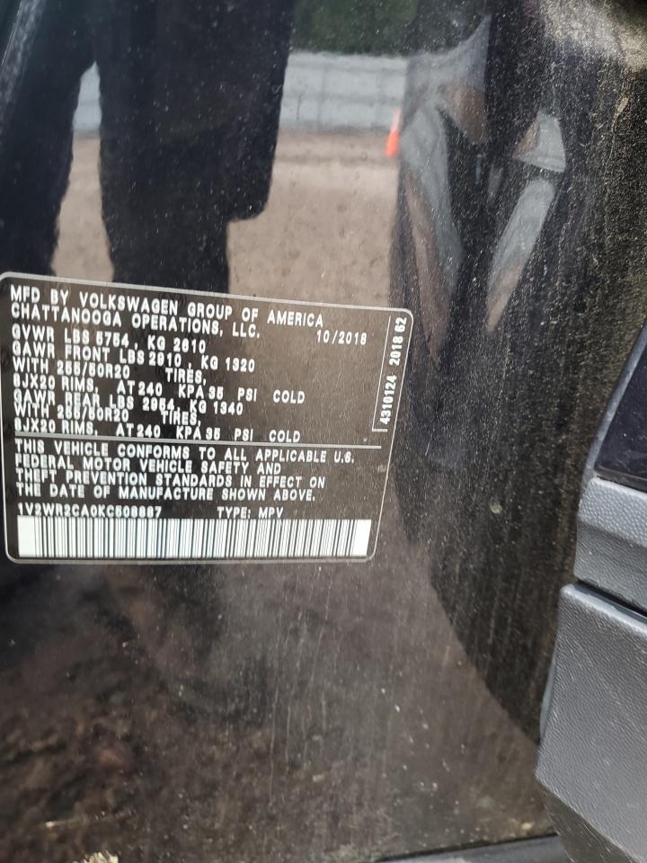 2019 Volkswagen Atlas Se VIN: 1V2WR2CA0KC508887 Lot: 63601085
