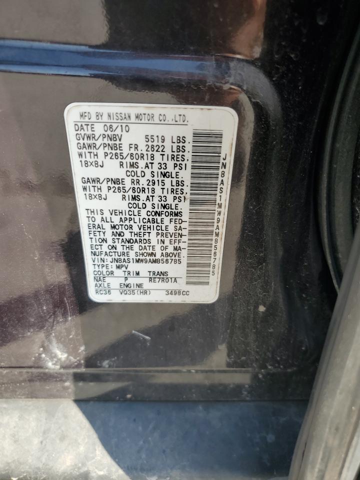 2010 Infiniti Fx35 VIN: JN8AS1MW9AM856785 Lot: 63583555