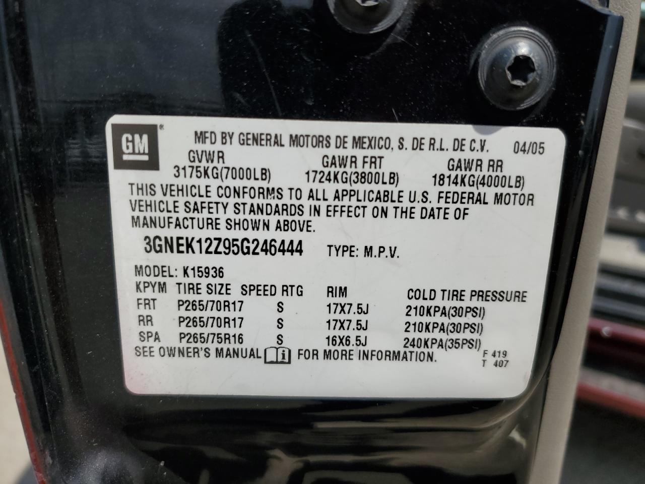 3gnek12z95g246444 3GNEK12Z95G246444 2005 Chevrolet Avalanche K1500