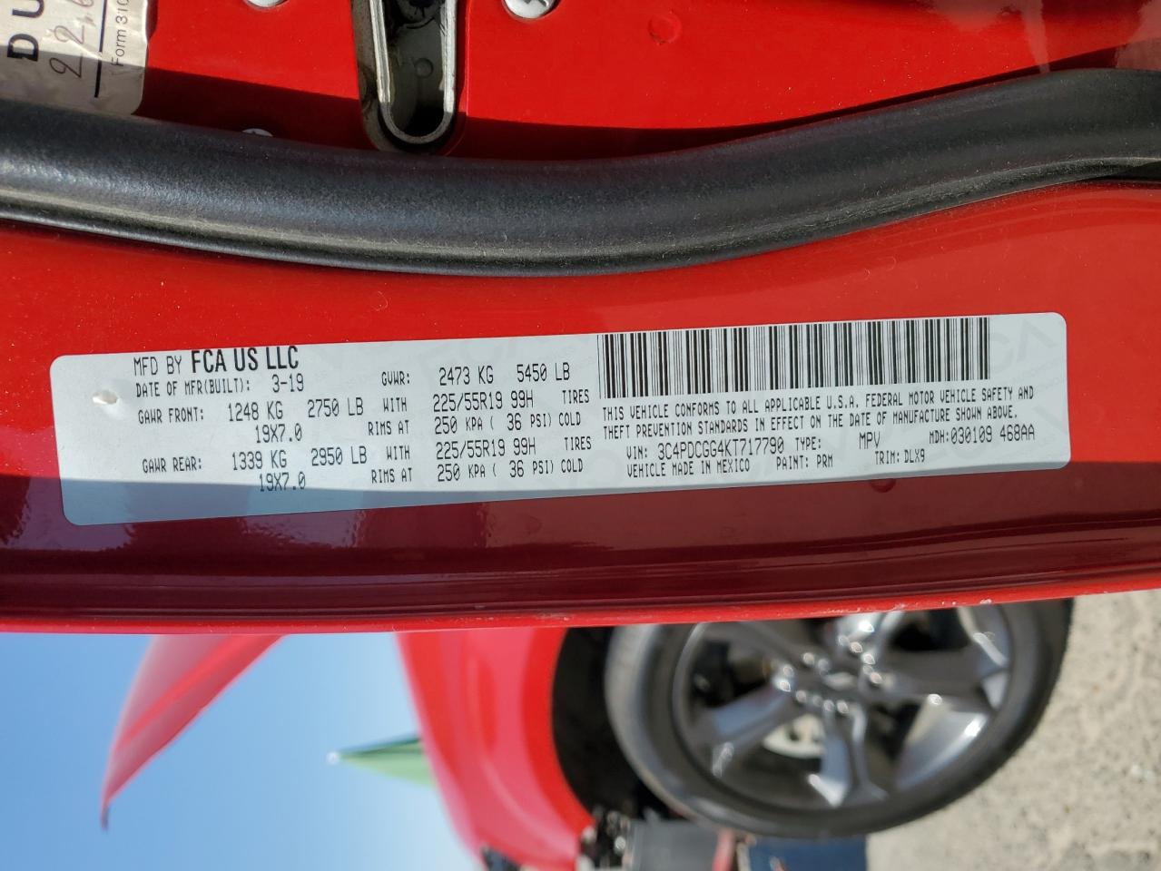 2019 Dodge Journey Crossroad VIN: 3C4PDCGG4KT717790 Lot: 64903875