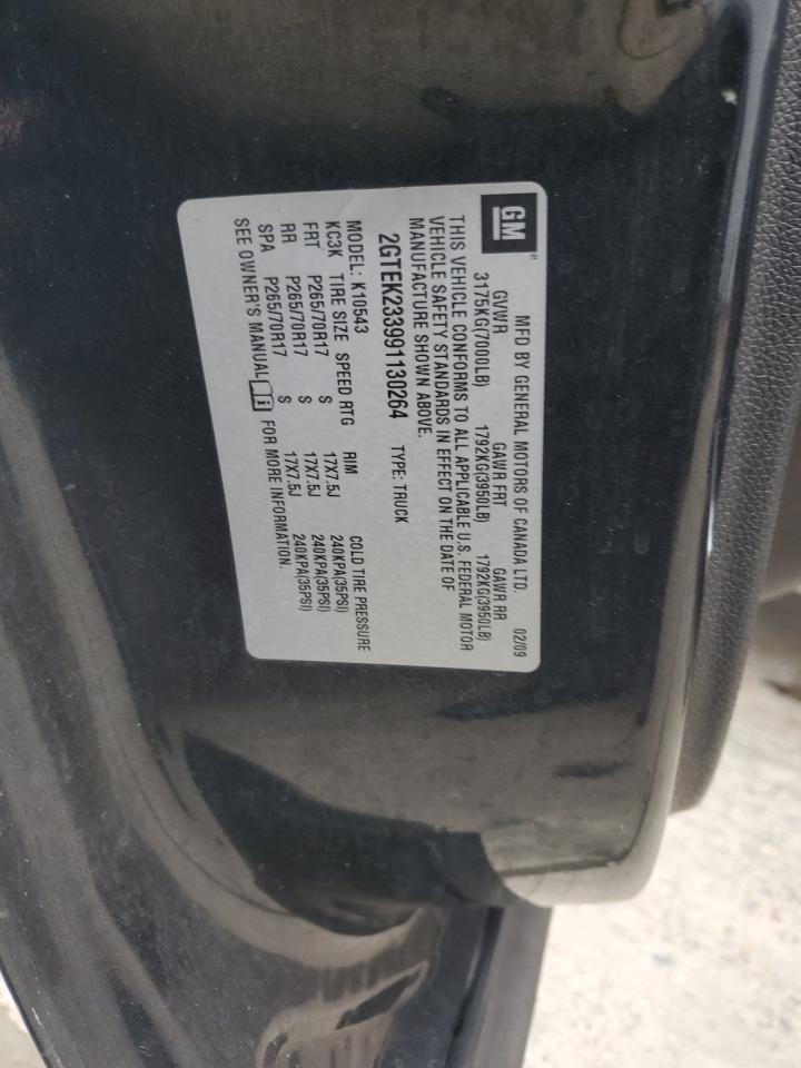 2009 GMC Sierra K1500 Sle VIN: 2GTEK233991130264 Lot: 63984405