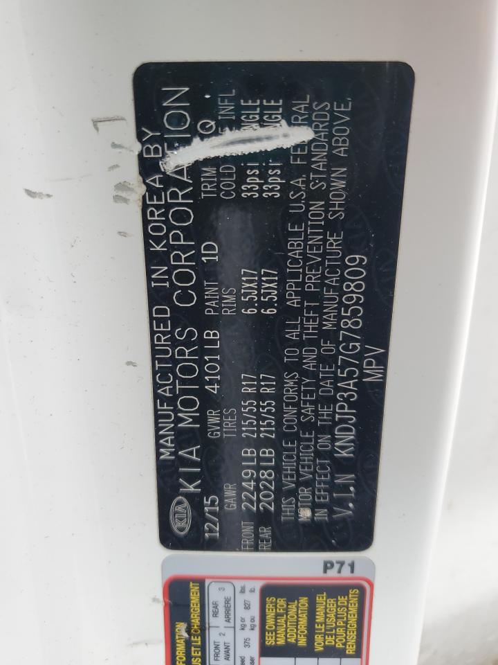 2016 Kia Soul + VIN: KNDJP3A57G7859809 Lot: 62447225