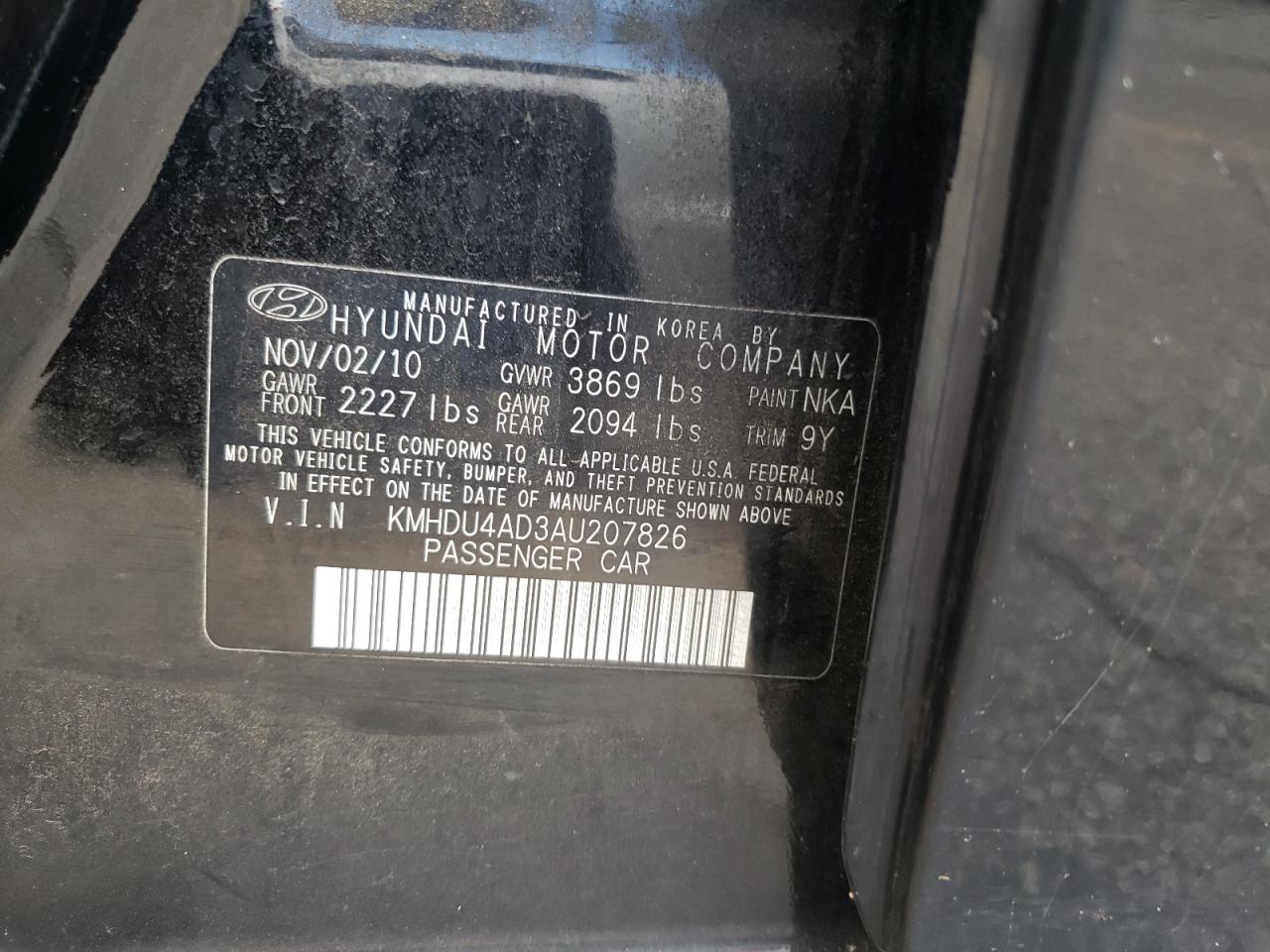 2010 Hyundai Elantra Blue VIN: KMHDU4AD3AU207826 Lot: 62907945