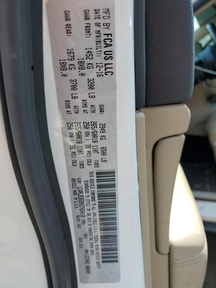 2017 Jeep Grand Cherokee Limited VIN: 1C4RJEBG9HC765410 Lot: 64381435