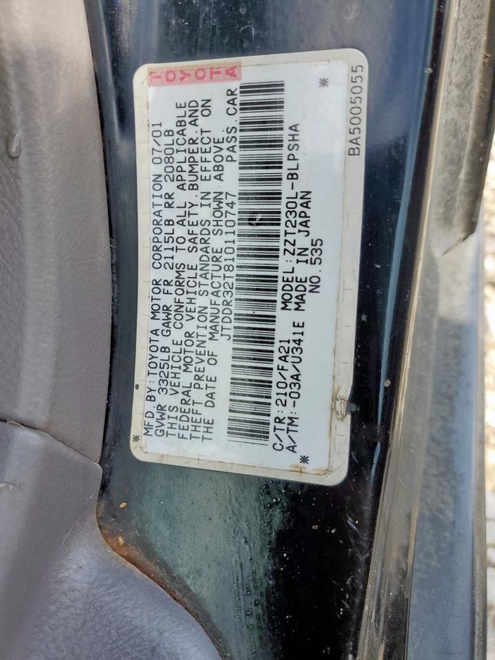 2001 Toyota Celica Gt VIN: JTDDR32T810110747 Lot: 64696885