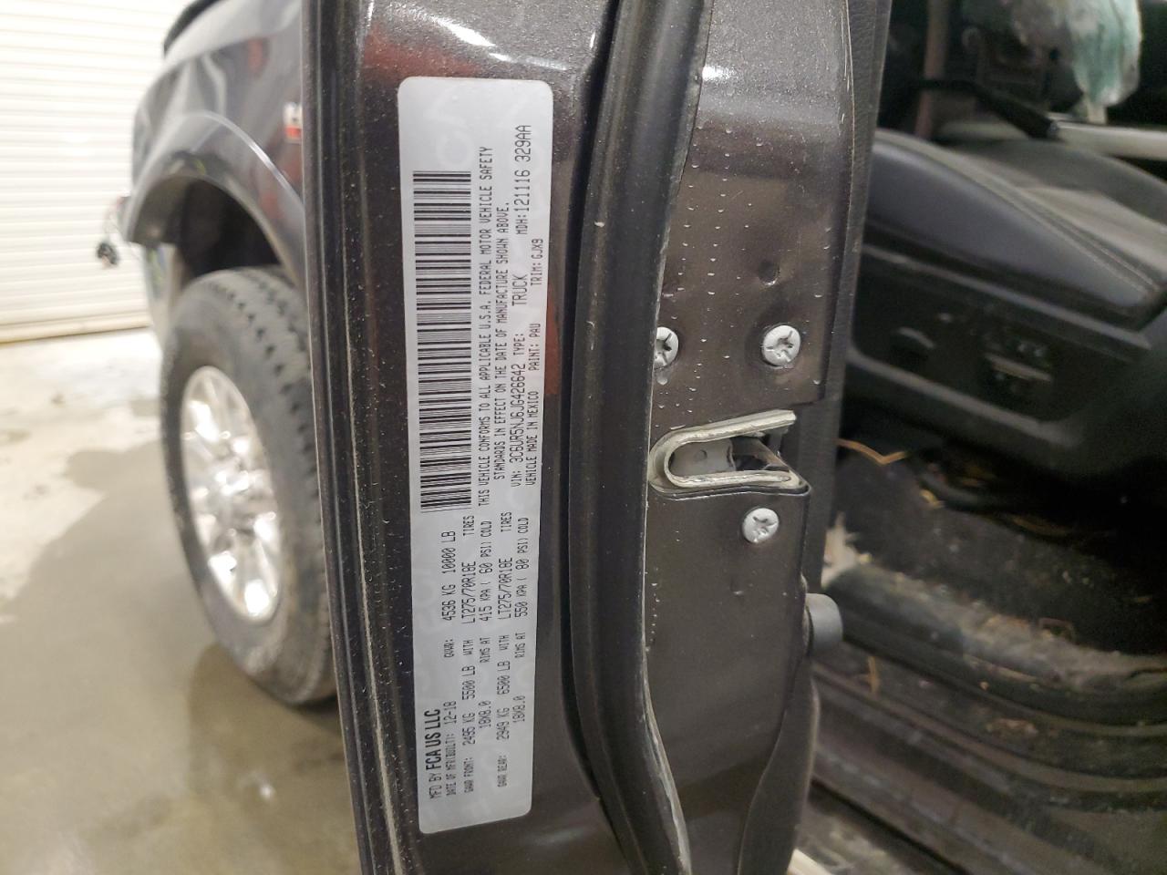 2018 Ram 2500 Laramie VIN: 3C6UR5NJ6JG426642 Lot: 64400625