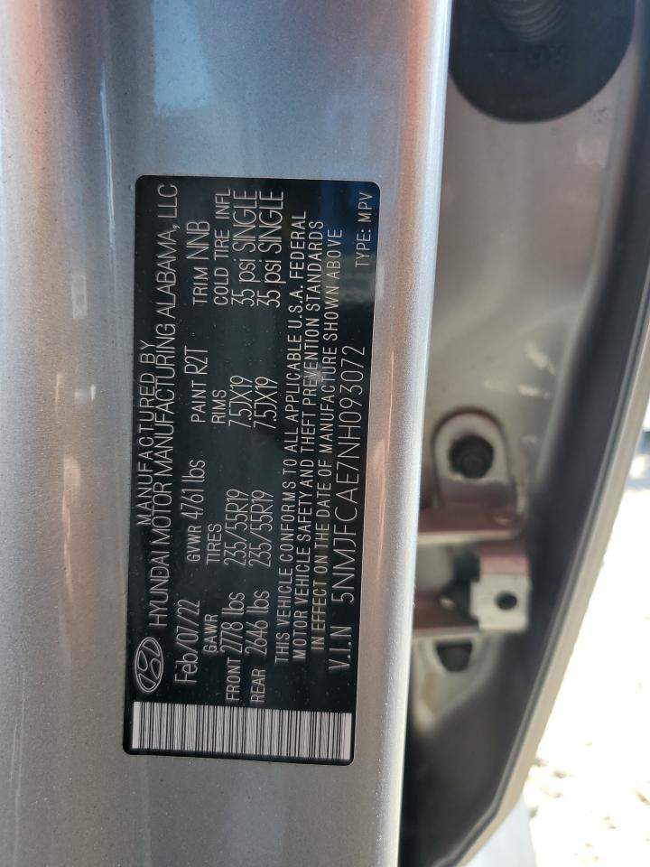 2022 Hyundai Tucson Sel VIN: 5NMJFCAE7NH093072 Lot: 63859655