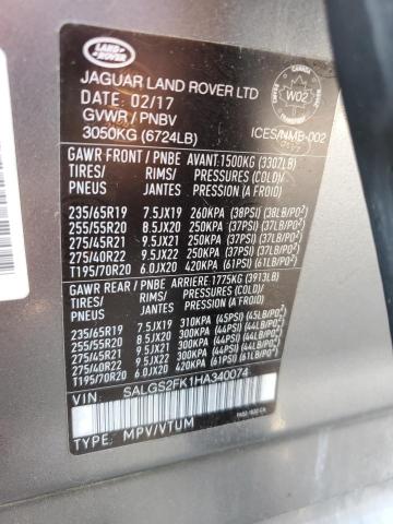 2017 LAND ROVER RANGE ROVER HSE  