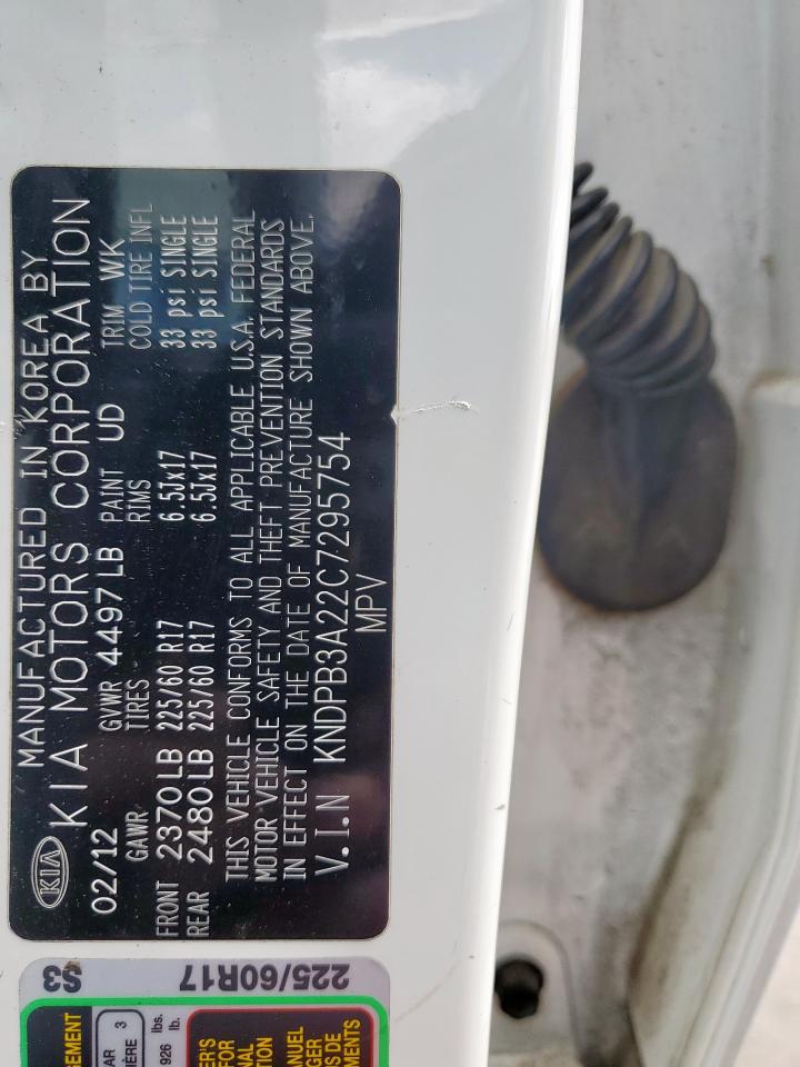 2012 Kia Sportage Base VIN: KNDPB3A22C7295754 Lot: 66806115