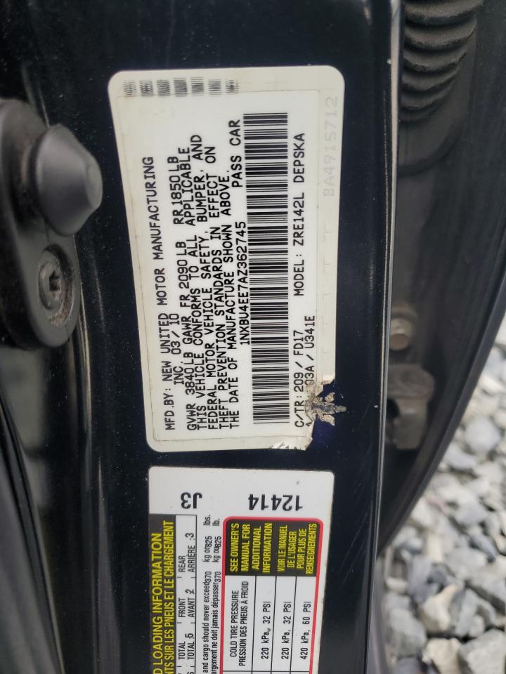 2010 Toyota Corolla Base VIN: 1NXBU4EE7AZ362745 Lot: 64039635