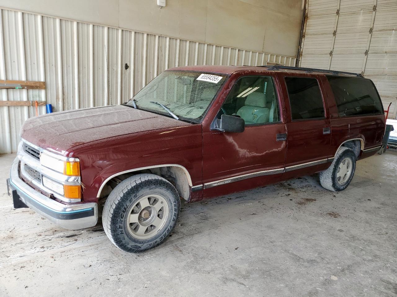 1999 CHEVROLET SUBURBAN BURGUNDY VIN: 3GNEC16R5XG116087
