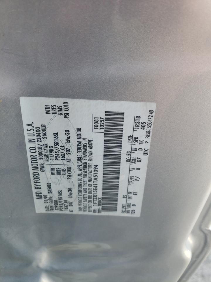 2001 Ford Ranger Super Cab VIN: 1FTZR15E41TA51394 Lot: 62865995
