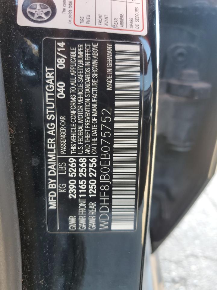2014 Mercedes-Benz E 350 4Matic VIN: WDDHF8JB0EB075752 Lot: 64161315