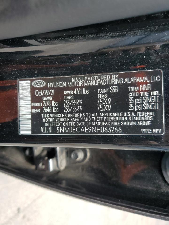 2022 Hyundai Tucson Limited VIN: 5NMJECAE9NH063266 Lot: 63255045