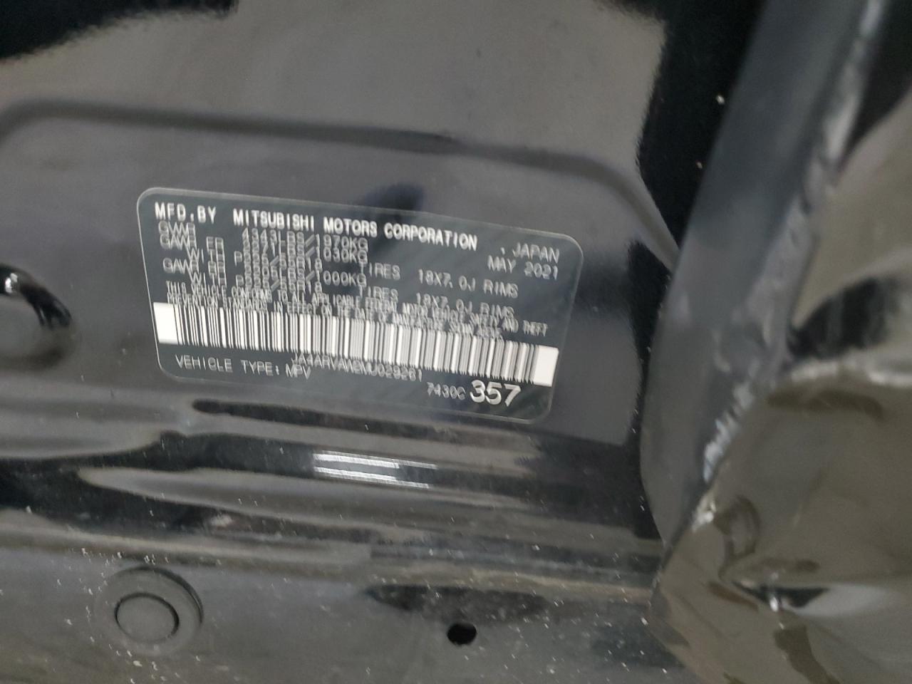 2021 Mitsubishi Outlander Sport Gt VIN: JA4ARVAW2MU029261 Lot: 65011565