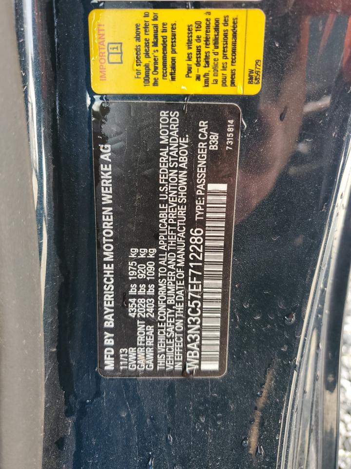 2014 BMW 428 I VIN: WBA3N3C57EF712286 Lot: 62656585