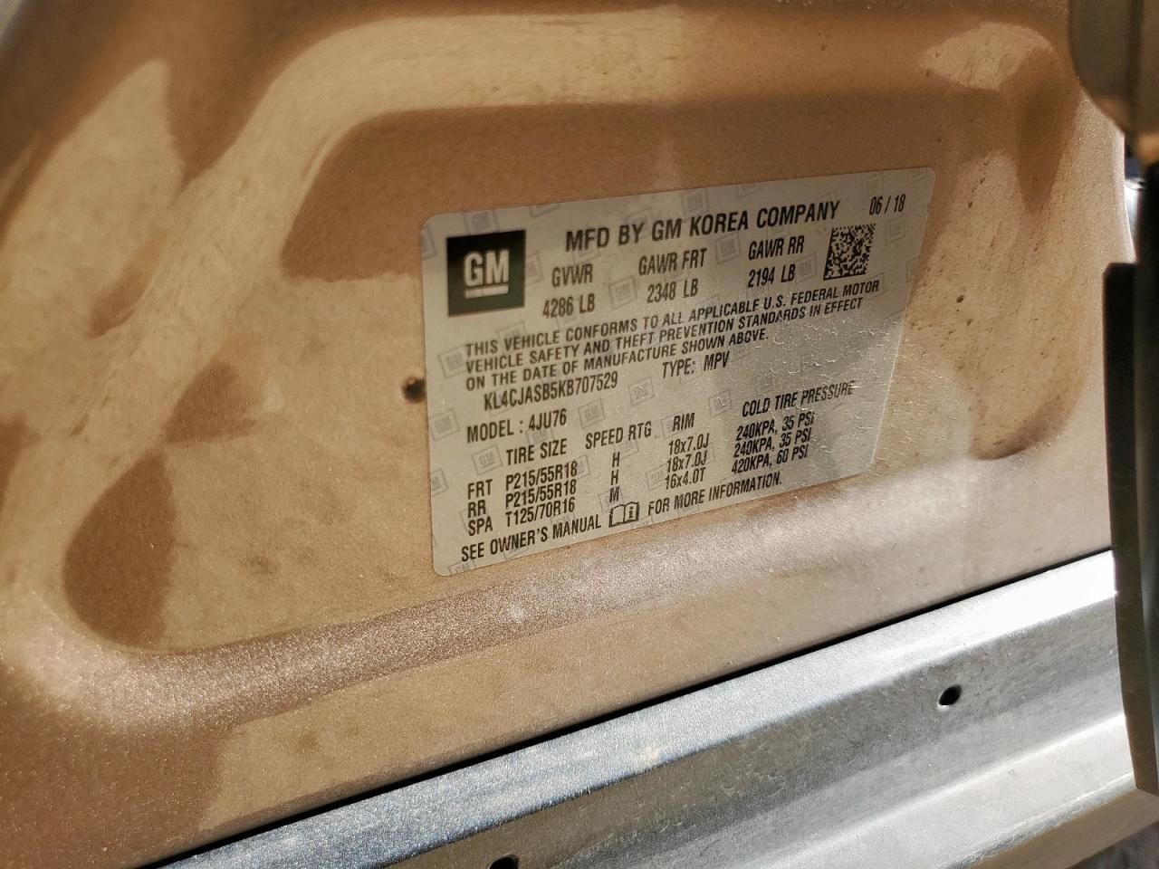 kl4cjasb5kb707529 KL4CJASB5KB707529 2019 Buick Encore Preferred