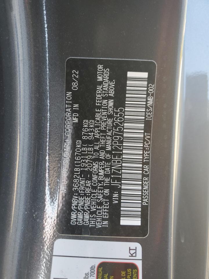 2023 Toyota Gr 86 Premium VIN: JF1ZNBE12P9752655 Lot: 63254335