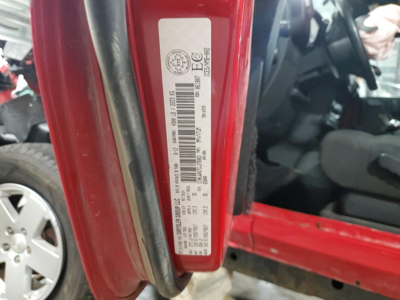 2012 Jeep Wrangler Sport VIN: 1C4AJWAG7CL278963 Lot: 64056685
