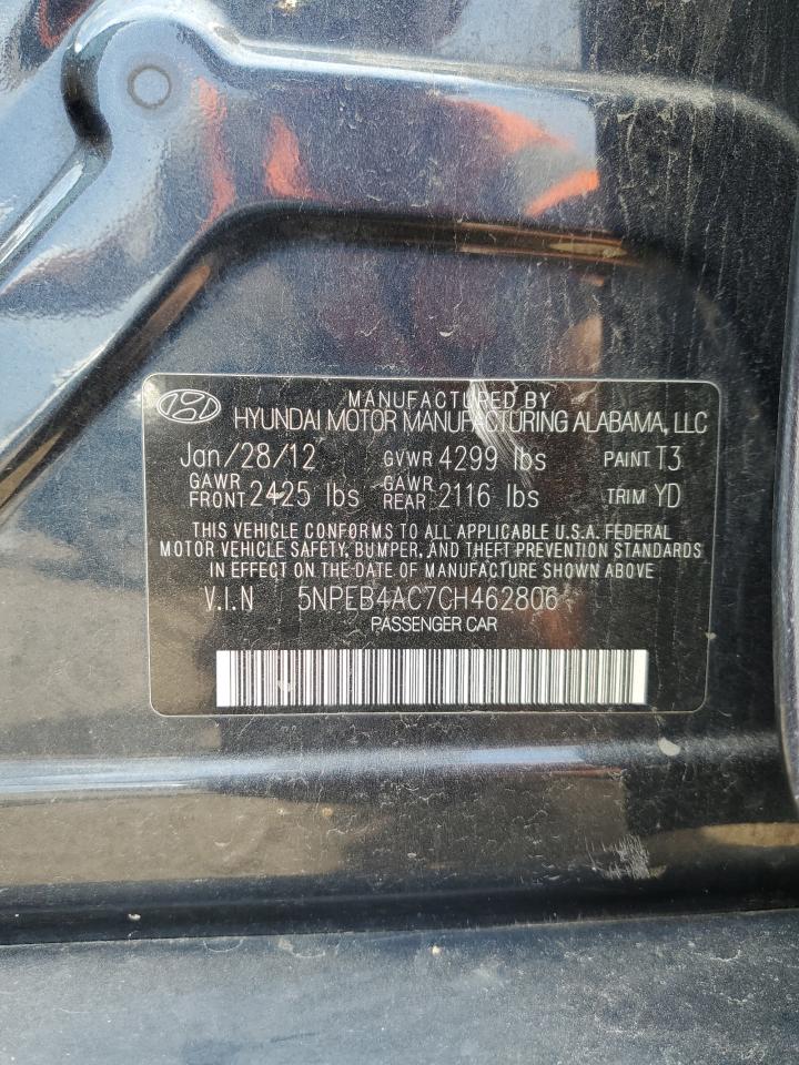 5npeb4ac7ch462806 5NPEB4AC7CH462806 2012 Hyundai Sonata Gls