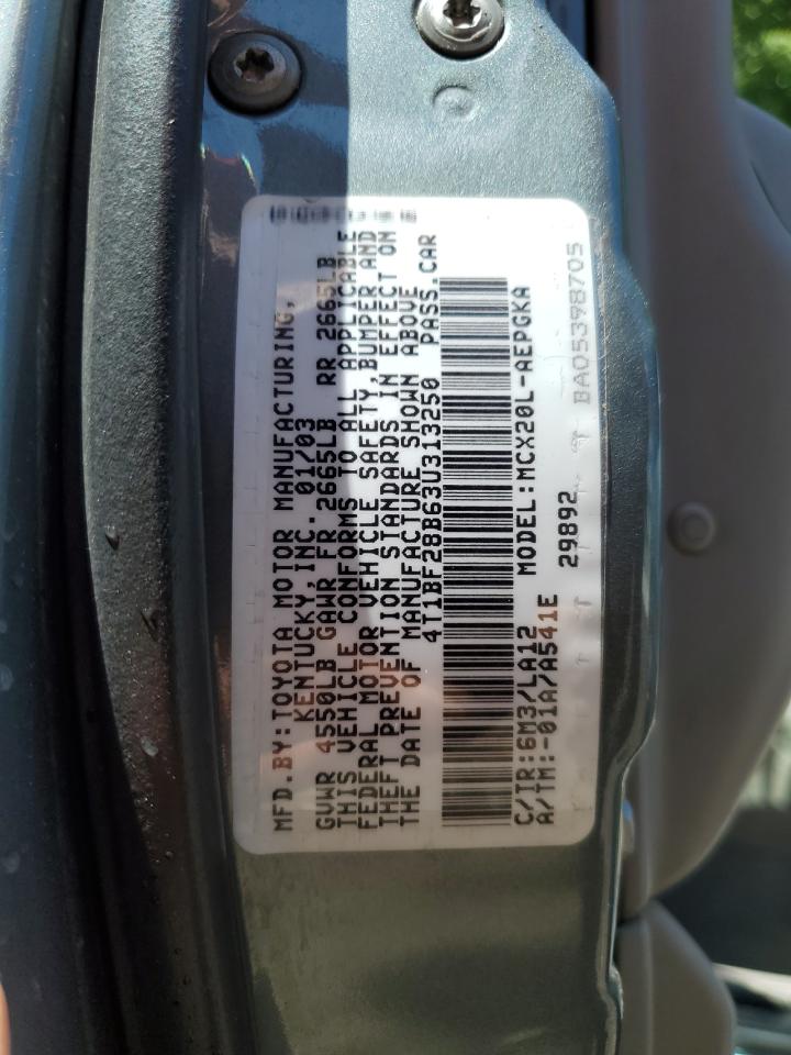 2003 Toyota Avalon Xl VIN: 4T1BF28B63U313250 Lot: 63317255