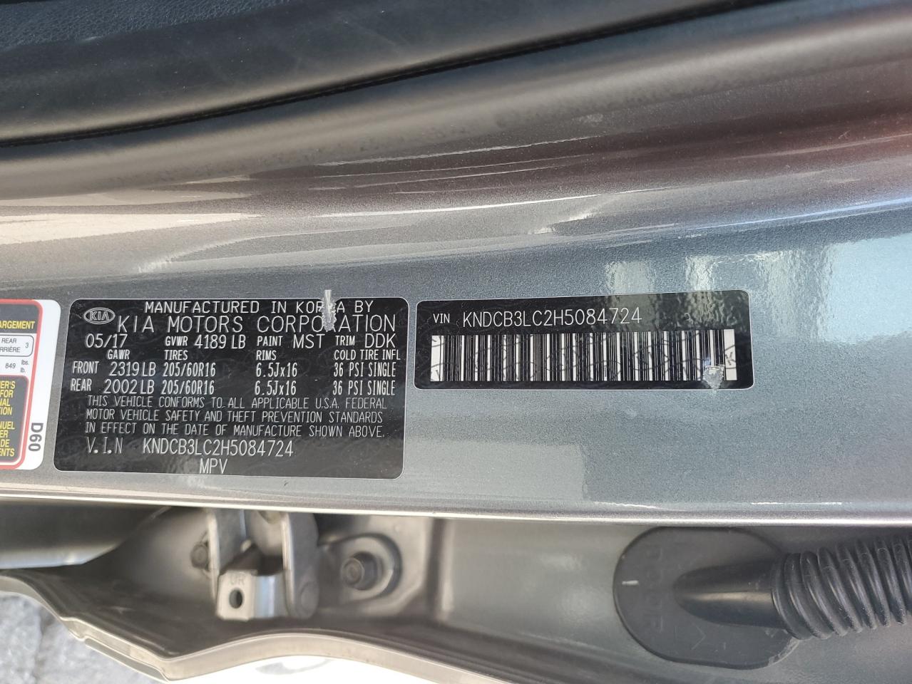 2017 Kia Niro Fe VIN: KNDCB3LC2H5084724 Lot: 64445765