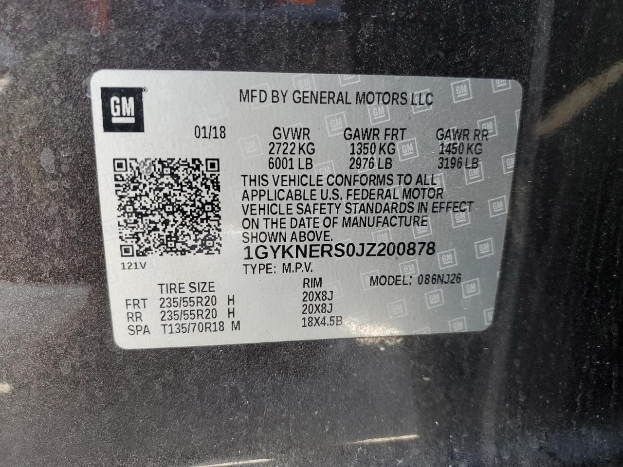 2018 Cadillac Xt5 Premium Luxury VIN: 1GYKNERS0JZ200878 Lot: 65656875